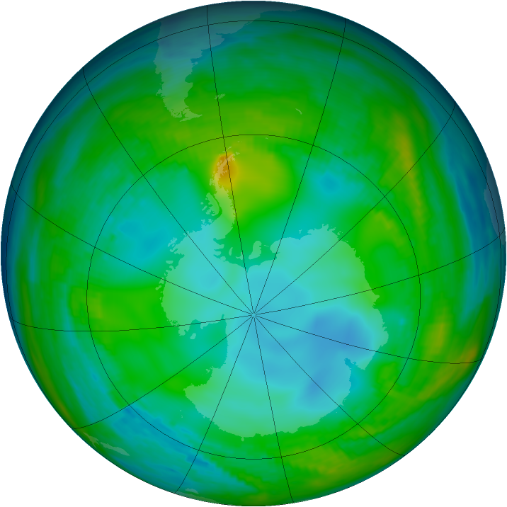Antarctic ozone map for 23 May 1981